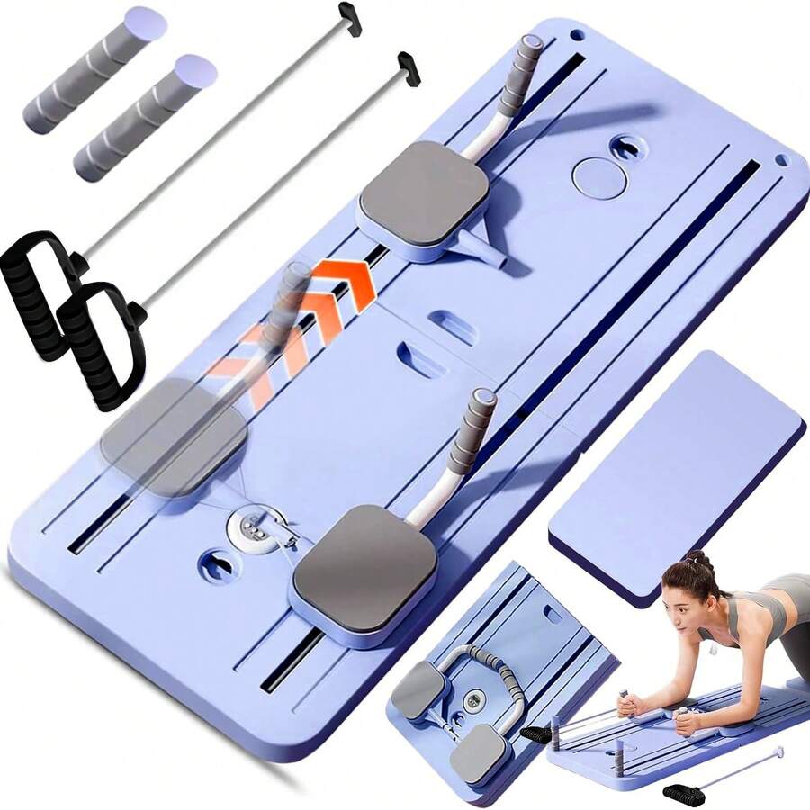 Pilates Board - Pilates Shaper Set, Rebound Plank Fitness, Multi-Purpose Foldable Pilates Shaper Board For Home Use, Multi-Function Abdominal Board, 5-In-1 Pilates Slide Board, Lavender Purple - Lavender Purple - View 1