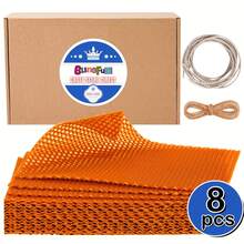 BlingFun 蜂蜡片蜡烛制作套装，含天然蜂蜡片、灯芯、麻绳、初学者滚蜡烛套装、艺术项目活动礼物、生日工艺 DIY 套装