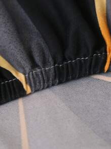 1pc Geometric Lines Printed Elastic Sofa Cover, All-Season Sofa Protector, Home Decor