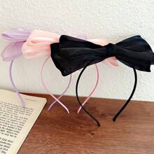 Bentiță de păr cu fundă din satin pentru femei, accesoriu elegant de păr cu plasă strălucitoare, bentiță de păr, bentițe de păr tip cerc, piesă pentru cap