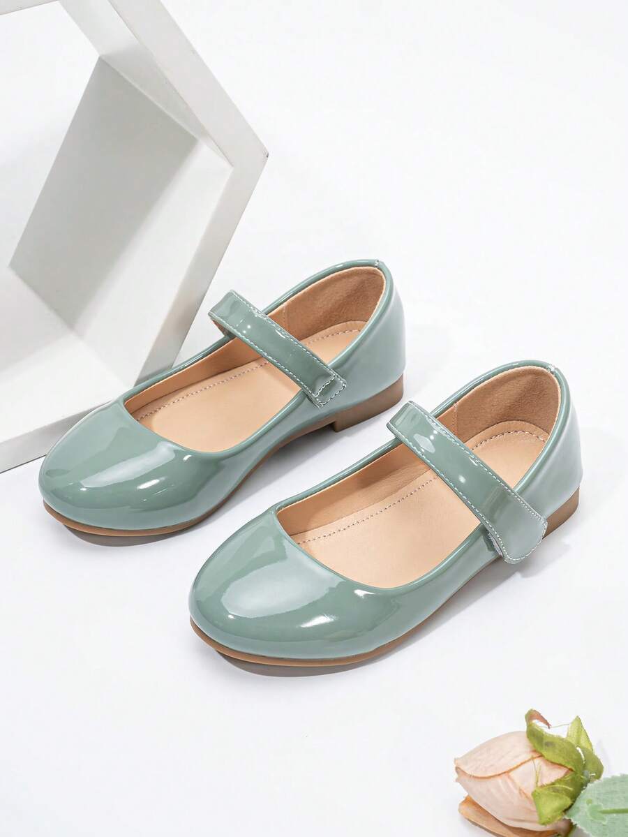 Kids Massage PU Wavy Bow Decor Floral Pattern Comfortable Flat Shoes For Girls - Grey - View 1