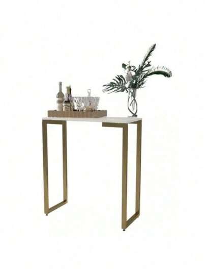 Mesa Buffet Balcão Aparador Industrial Pé Dourado 68X45X90