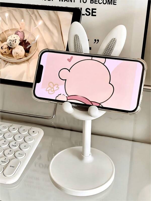 2 Stück verstellbarer faltbarer Tablet-Ständer in Hasenform für den Schreibtisch, Handyhalter für Valentinstag, Valentinstag-Hochzeit, Geburtstag, Schulanfang