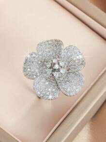 قطعة واحدة خاتم ذهبي بطلاء عياري 18 قيراط مرصع بالزركون مناسب للهدايا اليومية ومناسبات الأعياد والعيد والأم واليوم الأم