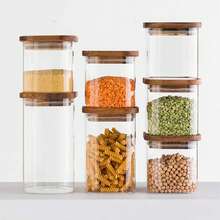 Atmosphera Pot carré Hermet, 1,3 litre, verre et acacia. Livraison gratuite 24/72h - Transparent - Voir 4