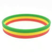 2 peças pulseiras de silicone triband bissexuais pansexuais genderqueer verde amarelo vermelho