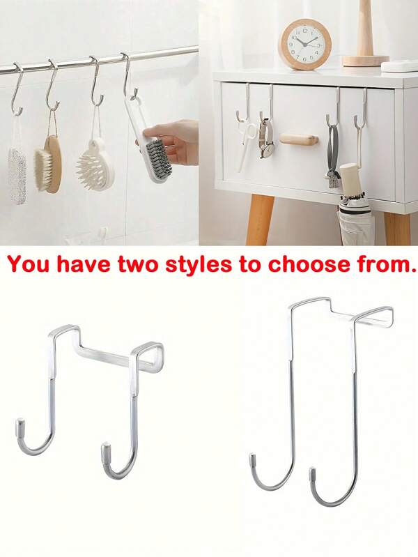 Stainless Steel No Drill Over The Door Towel Rack - Multi-Purpose Cabinet Door Mounted Dishcloth Hanger, Space-Saving Adjustable Kitchen Organizer For Bathroom Bedroom, Kitchen Storage Utensils, Room Decoration, Suitable For Kitchen, Restaurant, Party, Camping, Gathering, Gift For Friends, Family Gift