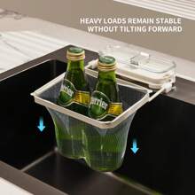 1pc Kitchen Suction Cup Drain Rack, Premium Kitchen Sink Drain Filter - Collapsible Upright Filter Basket, Kitchen Sink Filter Screen, Dishwashing Sink Filter Screen, Drainage Rack, Kitchen Accessories, Kitchen Organiser, Kitchen Storage, With 50 Pcs One-Time Mesh Drain Strainer, Effectively Traps Food Debris And Easy To Clean - Space-Saving, Reusable Design, Suitable For Filtering Kitchen Waste, Leftover Food, Garbage