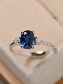 1Pc Teen Elegant Cubic Zirconia Rings For Girls For Birthday Gifts For Party Jewelry Daily Decoration