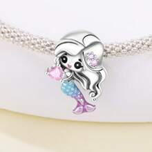 1 Pc Silver Plated Charm Cute Marine Life Dolphin Turtle Mermaid Bead Pendant For Original Bracelet Necklace DIY Jewelry Making Fit Women Birthday Gift