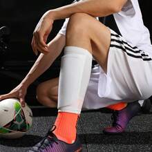 1 Set - 1pair Pocket Sock Calf Sleeves And Pads For Men & Women, Breathable & Elasticity, Knee Sleeve For Football, Soccer Players, Thick EVA Pads, For Height Above 95cm/37in, Black, White, Blue, Green, Orange, S/M/L,