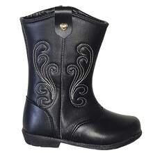Bota Texana infantil Feminina Confortável Country Várias cores de Menina - Preto - Visão 2