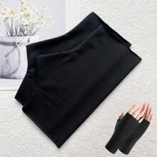 1 Pair Unisex Summer One Size Fingerless Glove, Elastic Ultra-Thin Fabric Breathable And Cool, Available For Running Cycling Fishing Hiking Camping Outdoor Sports