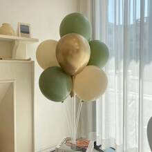 10 件/套 10 英寸象牙白和绿色金属金橄榄气球派对装饰套装 - 酪梨金色金像牙白氣球套裝 - 查看 7