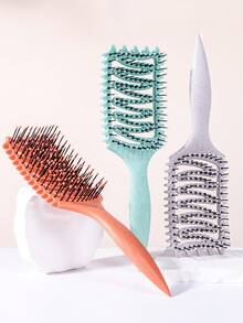 1pc Detangling & Styling Brush For Curly To Straight Hair – No Breakage, Perfect For Home, Travel & Salon Smooth & Shape Hair Effortlessly – Curl Defining Brush For All Hair Types, -Free & Travel-Ready - Multicolor - View 8