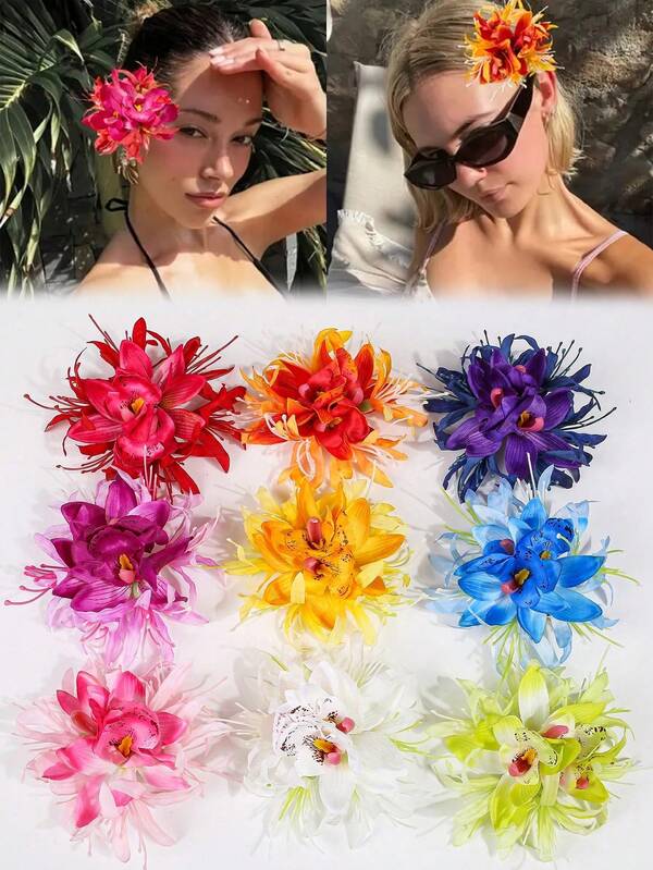 1 Piece Children Big Girls Floral Hair Clips Sweet Elegant Hairpins Faux Flower Decoration Girl Hair Accessories For Party Styling