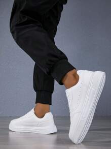 Men's Leather Outdoor Training Sneakers, Casual Shoes With Warm, Waterproof, Cotton Lining, Thick Sole, Non-Slip, Wear-Resistant, Also Suitable For Women Sports Shoes