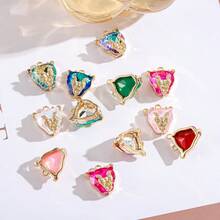 3pcs Copper Inlaid Ombre Crystal Leopard Pendant, Suitable For DIY Earrings, Bracelets, Necklaces, Keychains - Multicolor - View 4