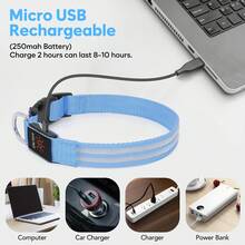 BSEEN Light Up Dog Collar - Water-Resistant LED Dog Collar Rechargeable Glow In The Dark Puppy Collar Safety Dog Lights For Night Walking - Blue - View 4