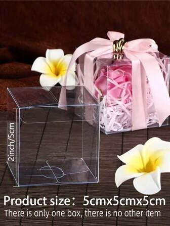 5/10/50/100pcs/Set Clear Gift Box, Modern Clear PVC Gift Box For Gift, Party