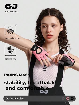  1 Pair Golovejoy Simple Fashion Thin Fingerless Fitness Gloves, Lightweight, Breathable, Anti-Slip, Dumbbell Gloves For Men & Women Gym Accessories