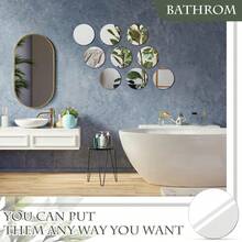 8pcs Acrylic Round Mirror Non-Glass Self-Adhesive Stickers For Bedroom Wall Decor Small Round Mirror Tray For Wedding Candle Centerpiece Decoration ,5.91x5.91inch,Perfect For Weddings, Christmas, Halloween, Easter, And More, Garden Decoration