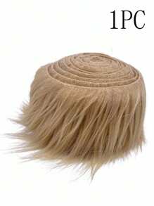 Tira de tela de piel de felpa artificial - Pelo rizado recortado previamente para barbas de gnomos, disfraces de cosplay y decoraciones, para decorar el dobladillo de faldas, material de ribete de piel artificial