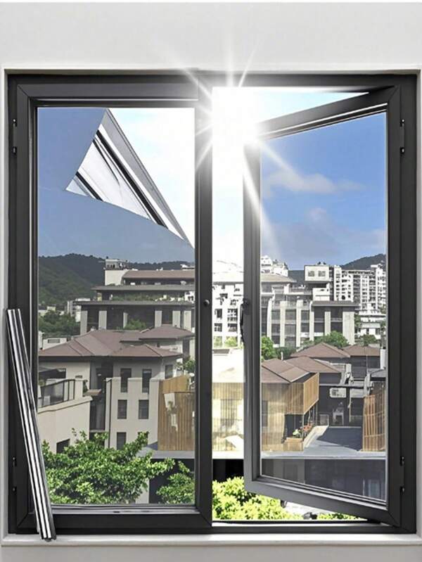 2/1 pieza Película de ventana unidireccional, película de ventana reflectante tipo espejo, control de calor y privacidad, antirreflejo, película de seguridad para ventanas, película para ventanas para hogar y oficina, protección solar. Incluye pegatinas, adhesivos para pared, decoración del hogar, proyecto de decoración de primavera para refrescar tu hogar, pegatinas decorativas como regalos para cumpleaños y graduación.
