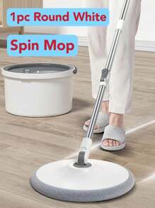 1set Wastewater Separate Mop, Rotating Mop, No Hands Washing Mop, 360 Degree Rotating Wringing Mop, 3 Pole Dirty Water Separation Bucket 1, Mop Plate 1, Mop Cloth 2, Home Flat Absorbent Mop
