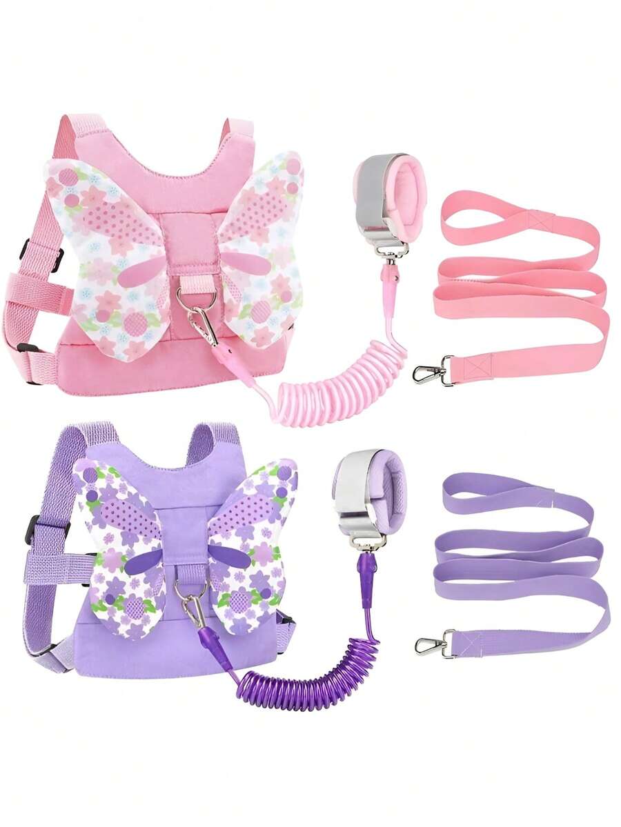 Brazalete de seguridad de 3 en 1 para bebé: correa, cinturón y correa de muñeca anti-pérdida, cinturón de seguridad para niños, suministros de caminata para niños y niñas - Multicolor - Ver 1