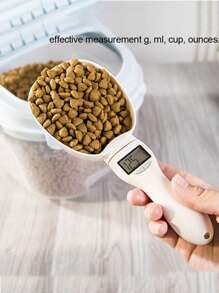 1pc Pet Food Scoop, Electric Dog/Cat Food Scale With Detachable Measuring Cup And LED Display, Pet Food Weighing Scale