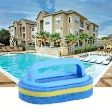 1 块魔术海绵 - 非电动可重复使用清洁工具，配有符合人体工程学的手柄，耐用的塑料洗涤器，适用于厨房、浴室、玻璃、墙壁、陶瓷和汽车表面，多功能清洁垫 | 高效擦洗垫，万圣节礼物，圣诞节礼物，家居生活 | 家居清洁和个人护理 | 清洁刷（颜色和款式随机）