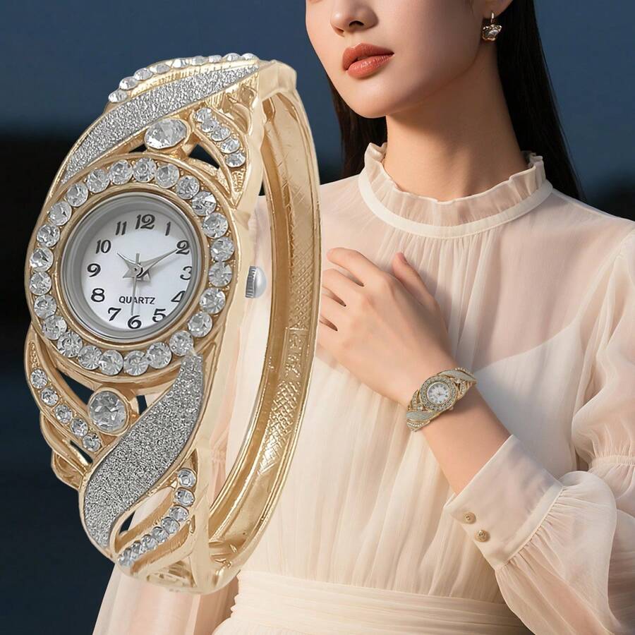 1pc Women's Fashion Simple Elegant Low-Cost Quartz Bracelet Watch