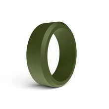 Anillo de silicona - 8 mm de ancho, diseño de borde biselado, perfecto para deportes y regalo del Día de San Valentín