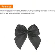 50PCs Mini Ribbon Bow 1 "Mini Fabric Satin Ribbon Flower Bows For Craft DIY Sewing Wedding Birthday Party Red - 黑色 - 查看 5