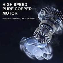 Soffiatore a mano senza fili "Klack Power Violent Fan", 120.000 RPM: Potenza e versatilità in un design compatto, lo strumento ideale per pulire tastiere, interni auto, foglie, polvere e molto altro - Consegna in 24/48 ore - nero - Visualizzare 5
