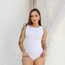 Body Feminino Regata Bory Canelado Tecido Anarruga Atoalhado Body Verão