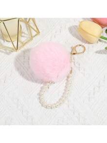 女士时尚单肩包和斜挎包，带毛球吊坠，休闲纯色百搭斜挎包手提包，可调节肩带，顶部提手包带可拆卸肩带，时尚女士钱包 - 时尚、百搭、大容量