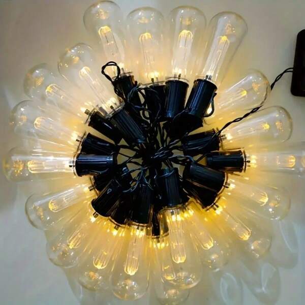Stringa di lampadine LED alimentata a energia solare: 30/20/10 lampadine a filamento di Edison da esterno decorative S14, adatte per varie occasioni - Natale, Ringraziamento, San Valentino, in generale, 4 luglio, matrimonio, festa, campeggio, vacanze, giardino, patio, recinzione, albero, piscina, decorazione gratuita