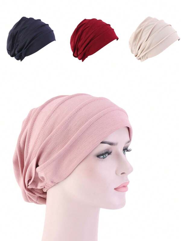 1pc Women Hair Loss Turban Head Cover, Chemotherapy Cap, Sleeping Cap