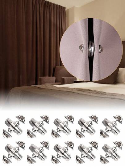 10 pares de pinzas magnéticas para cortinas finas, cierres magnéticos para cortinas que previenen fugas de luz, magnéticos doble cara con imanes fuertes y pesados