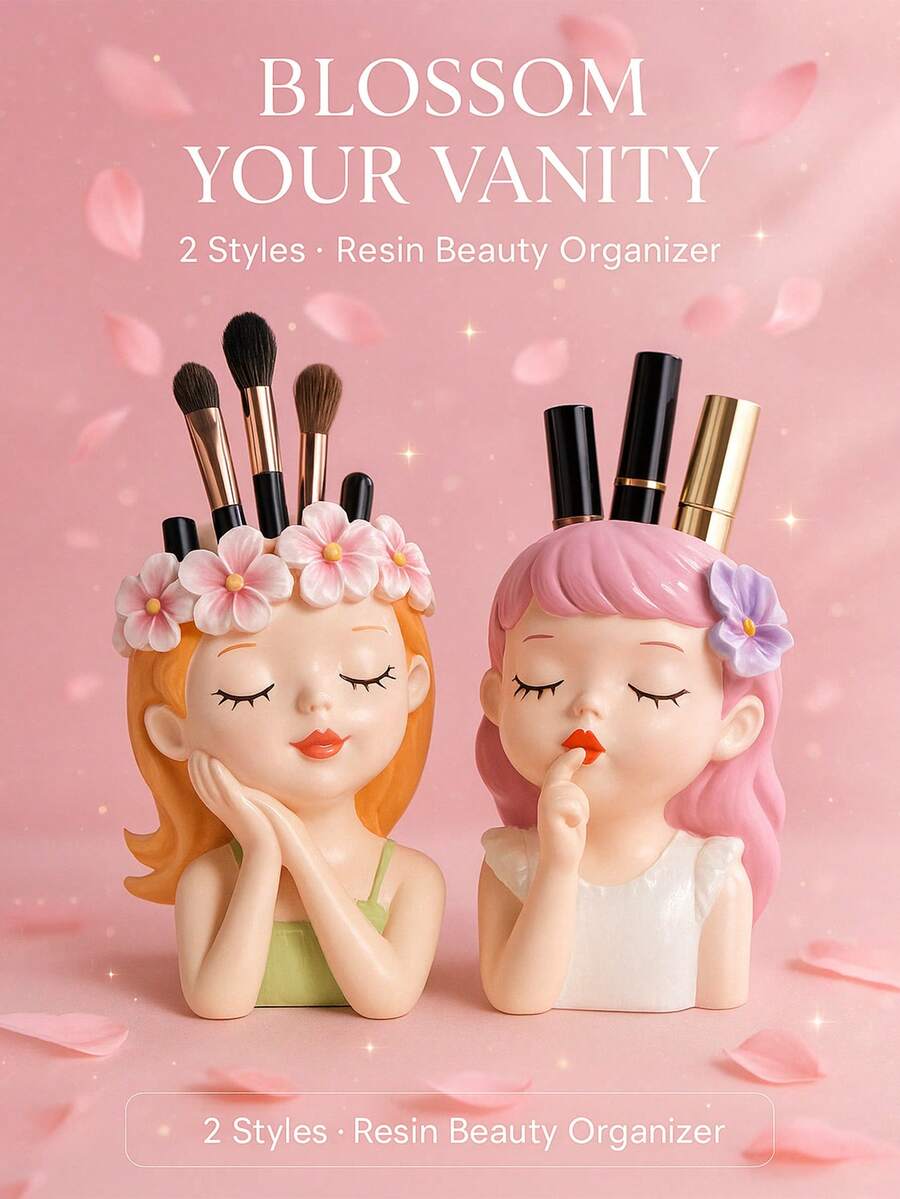 1 Stück süßer, schleifenförmiger Stifthalter - Organizer für Schreibtisch-Make-up-Pinsel und Büromaterial. Elegante Make-up-Pinsel-Aufbewahrungsbox, geeignet für Mädchen, Studenten und kreative Dekoration. Auch geeignet für Feiertage, Strand, Badezimmer, Schlafzimmer und mehr. Große Kapazität (ohne Strom erforderlich).