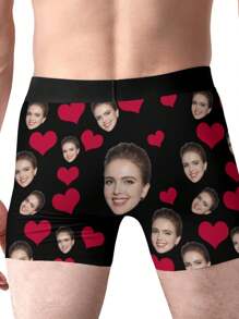 Custom Boxers Briefs For Men – Personalized Long Underwear With Face And Heart Design – Funny, Cute Valentine's Day Gift For Husband, Boyfriend, Or Him – Unique Customized Photo Underwear For Anniversary, Birthday, Or Holiday,Dawg,Colorful,Cute,Adorable,Contracted,Funny,Custom,Unique,Customized,Personalized,Ideal Gifts For Him,Ideal Gifts For Her,Boyfriend,Girlfriend,Family,Friends,Her