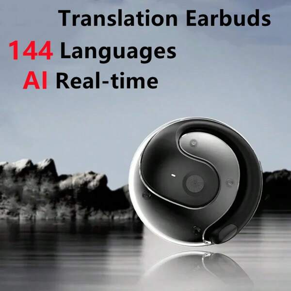 Original 144 Languages Ear Hanging Sport Headphone Translator Wireless BT AI Real-Time Language Translation Earphones For Travel Business