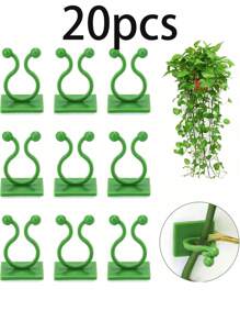 10/20pcs Plant Climbing Wall Fixation Clips, Self-Adhesive Plant Clips, Invisible Wall Vine Plant Support Clips For Indoor/Outdoor Plants - Asymmetrical Plastic Structure