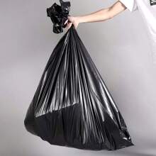 Thick Large Black Disposable Garbage Bags, Industrial Flat-Mouth Plastic Waste Bags For Hotels, Property Management, Sanitation