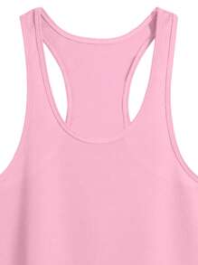 1 Pieza Camiseta sin mangas de deporte para mujer con espalda nadadora abierta, color rosa, de tela suave y transpirable, apta para gimnasio, entrenamiento de fuerza, senderismo al aire libre, correr, yoga, camping y estilo deportivo urbano, muy práctica