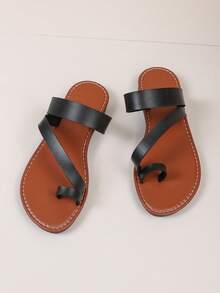 Damen Sommer Neue Mode Lässig leichte Zehentrenner, geeignet für Büro, Pendeln, Outdoor, Zuhause, Einkaufen - Schwarz - Übersicht 6