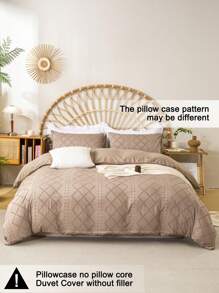 Juego de 3 piezas de Cubrecamas de Microfibra Acolchada Acogedora(1 Cubrecama y 2 Fundas de Almohada) Ropa de cama ligera y transpirable para todas las estaciones para el dormitorio del hogar