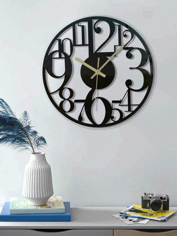 1 Pc, Circular Transparent Wall Clock, Mirror Acrylic Decorative Wall Clock, Suitable For Art Studio, Commercial Store Decoration, Living Room, Bedroom, Room Decoration, Home Decoration, Kitchen, Office Decoration Clock Wall Bedroom Decor Dormitory Decor Back To School